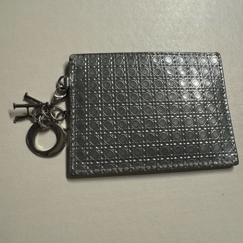 Dior Gray Embossed Card Holder